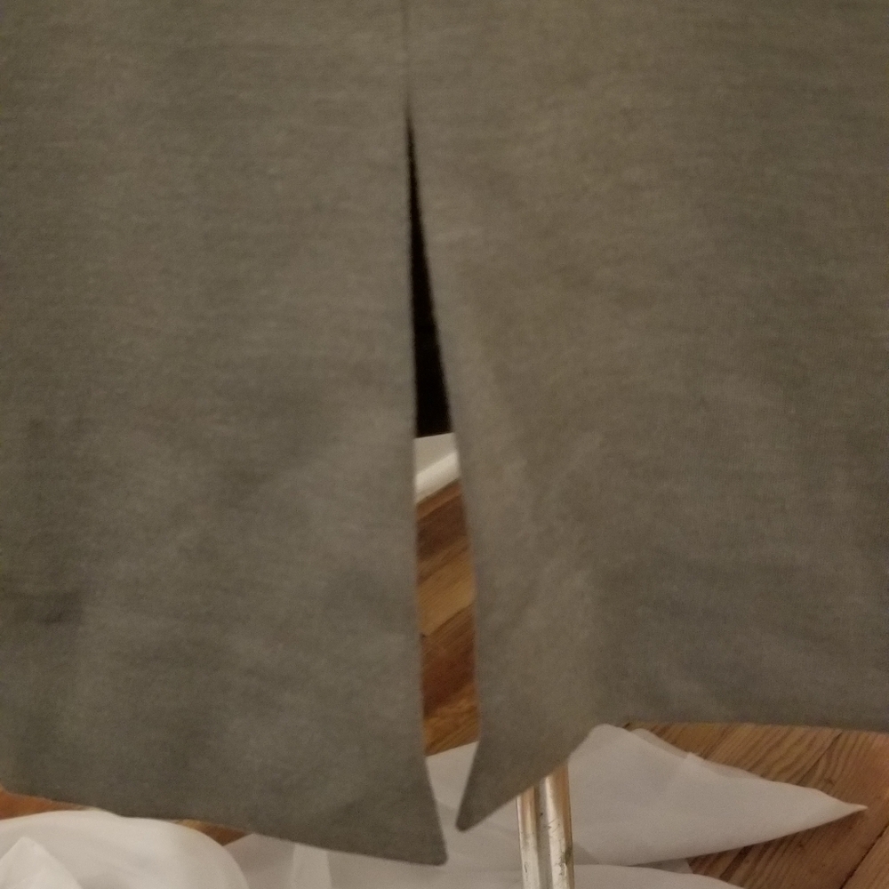 NWT Lafayette 148 Elegant Gren-Gray (shale) Dress with side ruching. size 12 - Picture 4 of 7